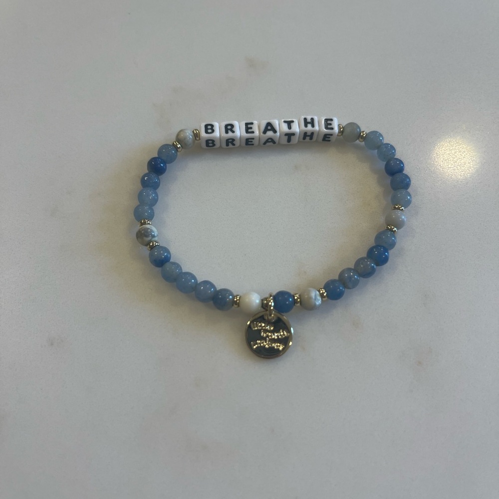 Blue Beaded 'Breathe' Bracelet